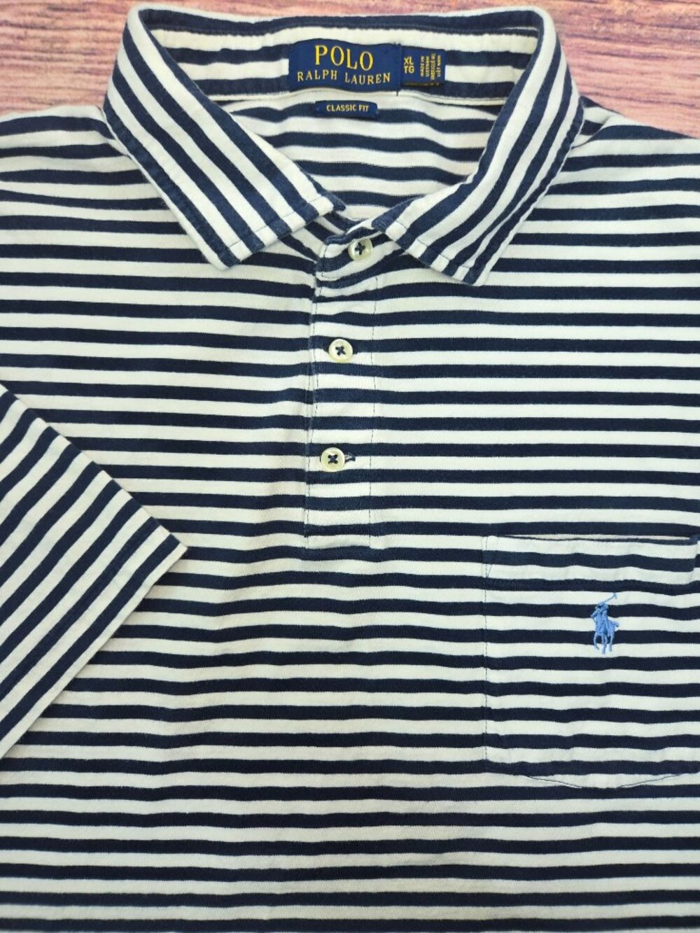 Polo Ralph Lauren Classic Fit Navy Striped Polo XL